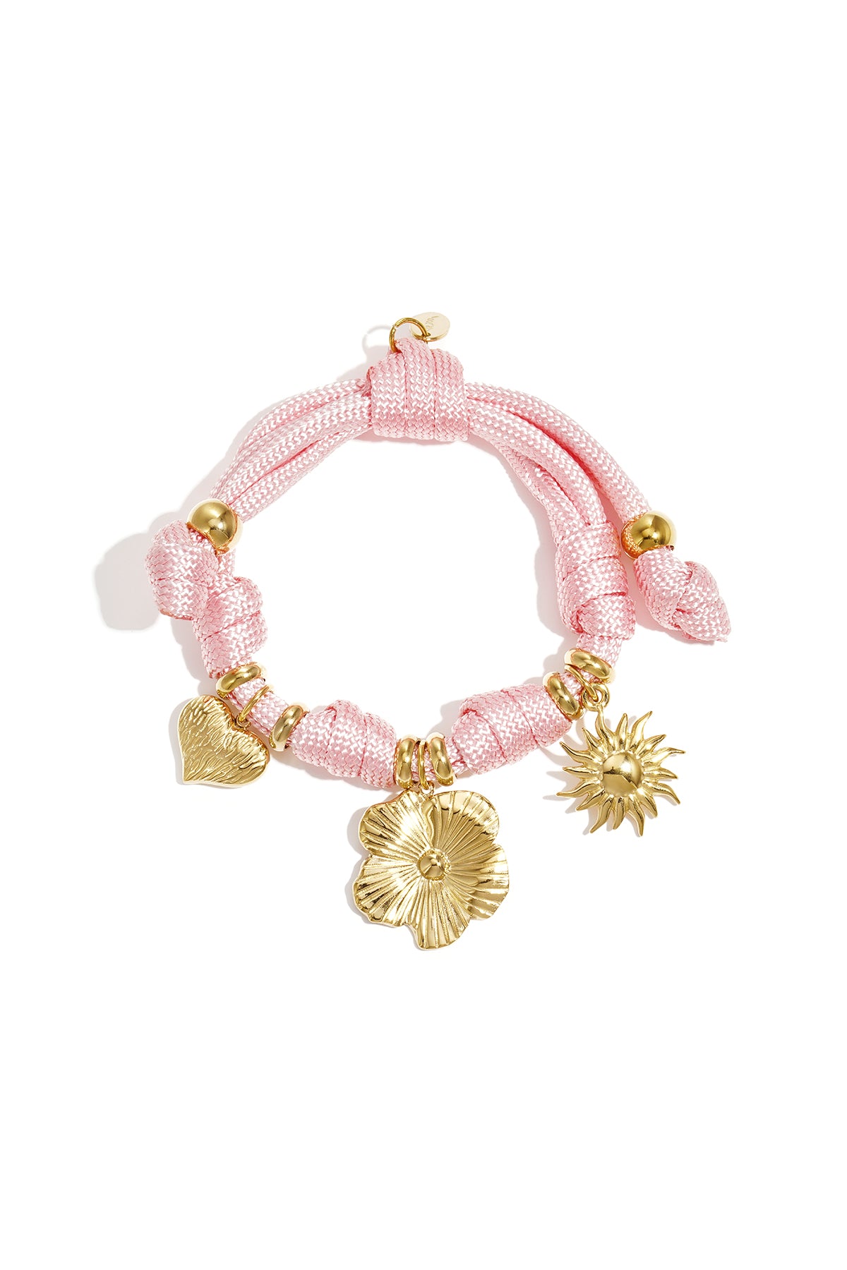 Bracelet Corde à Nœuds Breloques Dorées • Collection Bord de Mer • Atelier Zolya