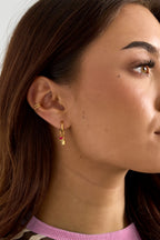 Créoles Dorées Ananas & Perle Rose Fuchsia • Collection Tropical Gold • Atelier Zolya