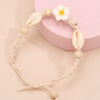 Chaîne de Cheville Fleur de Plage & Coquillages • Collection Bord de mer • Atelier Zolya