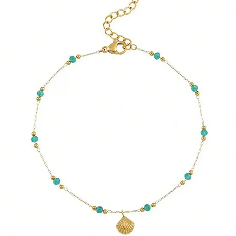 Chaîne de Cheville Or 18K Coquillages Marins • Collection Tropical Gold • Atelier Zolya